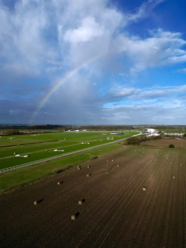 Aerial drone image of a field in Wetherby, West Yorkshire.